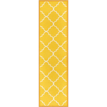 Brooklyn Trellis Gold Modern Non Slip Washable Rug