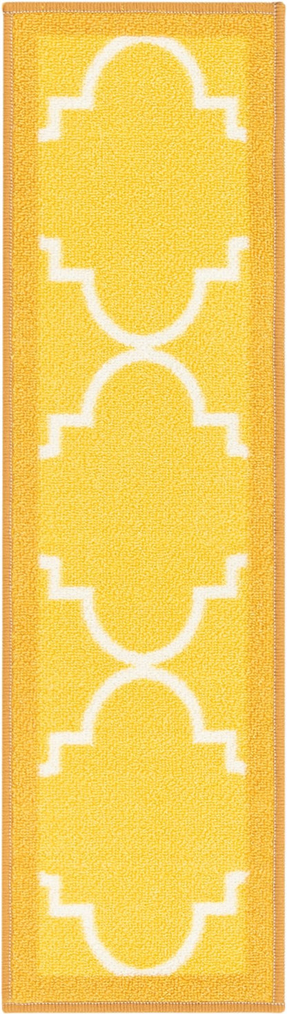 Brooklyn Trellis Gold Modern Non Slip Washable Rug