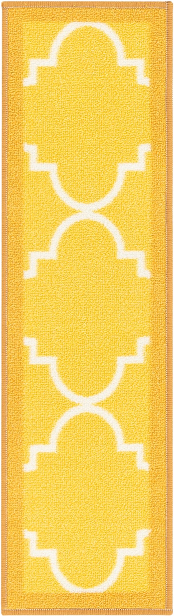 Brooklyn Trellis Gold Modern Non Slip Washable Rug