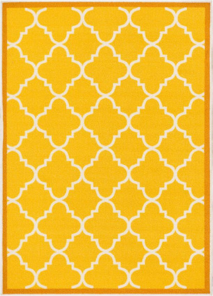 Brooklyn Trellis Gold Modern Non Slip Washable Rug