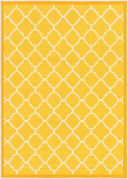 Brooklyn Trellis Gold Modern Non Slip Washable Rug