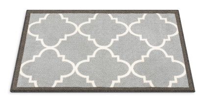 Brooklyn Trellis Grey Modern Non Slip Washable Rug