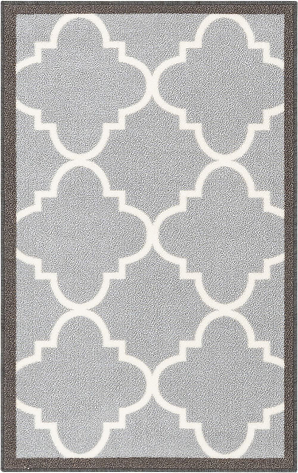 Brooklyn Trellis Grey Modern Non Slip Washable Rug