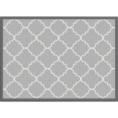 Brooklyn Trellis Grey Modern Flat-Weave Cotton Backing Rug