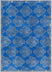 Greek Key Blue Distressed Non Slip Washable Rug