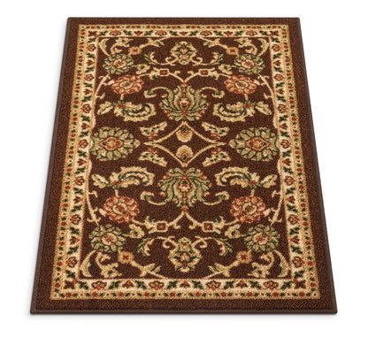 Tabriz Brown Non Slip Washable Rug