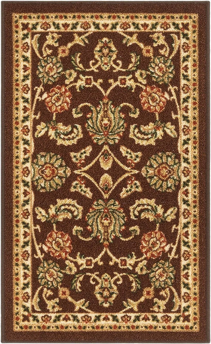 Tabriz Brown Non Slip Washable Rug