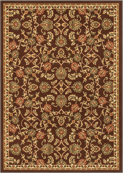 Tabriz Brown Non Slip Washable Rug