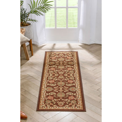 Tabriz Brown Non Slip Washable Rug