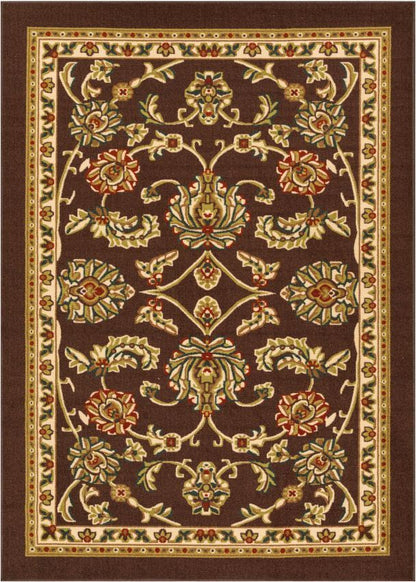 Tabriz Brown Non Slip Washable Rug