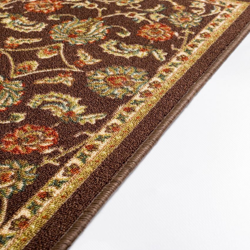 Tabriz Brown Non Slip Washable Rug