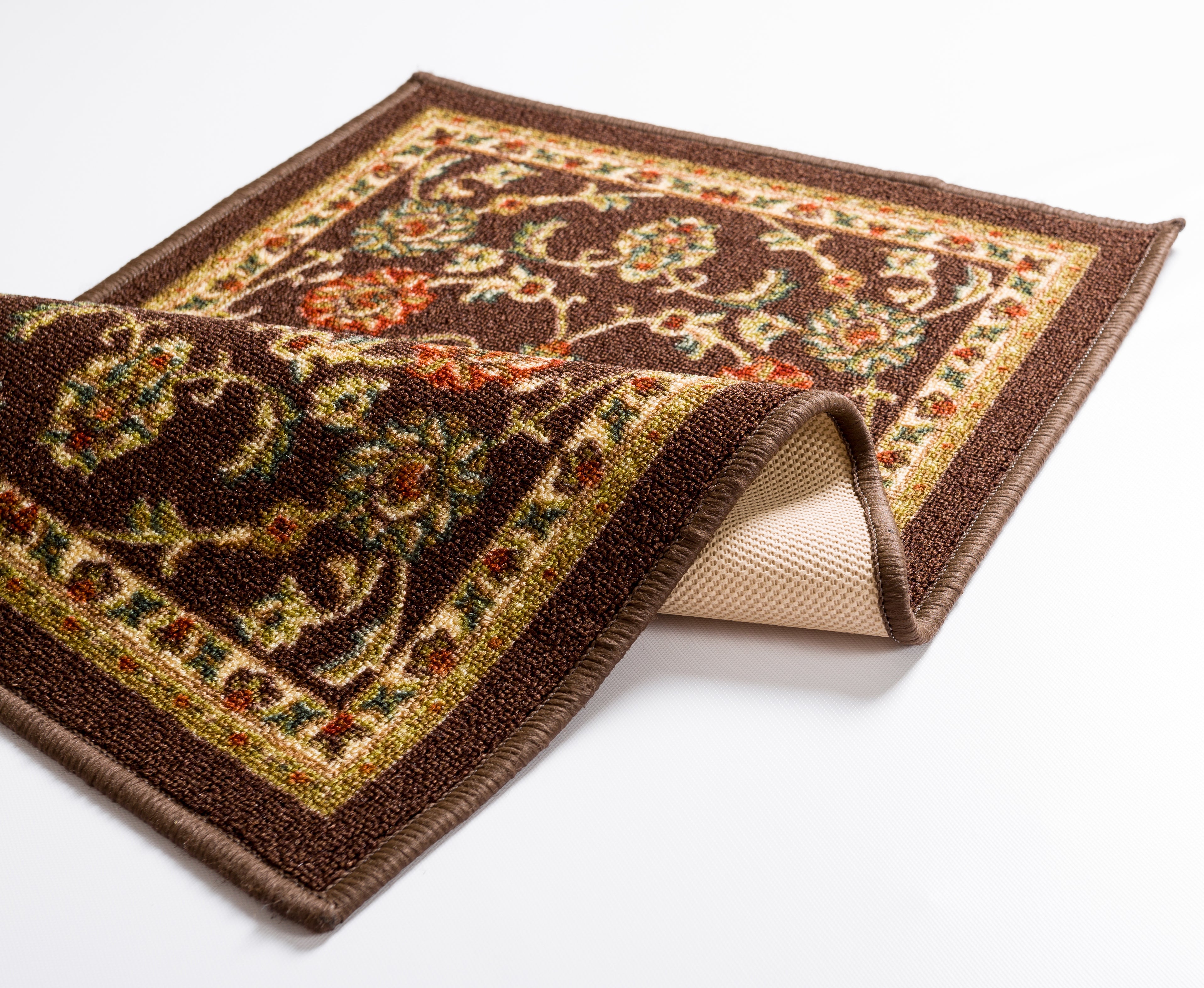 Tabriz Brown Non Slip Washable Rug