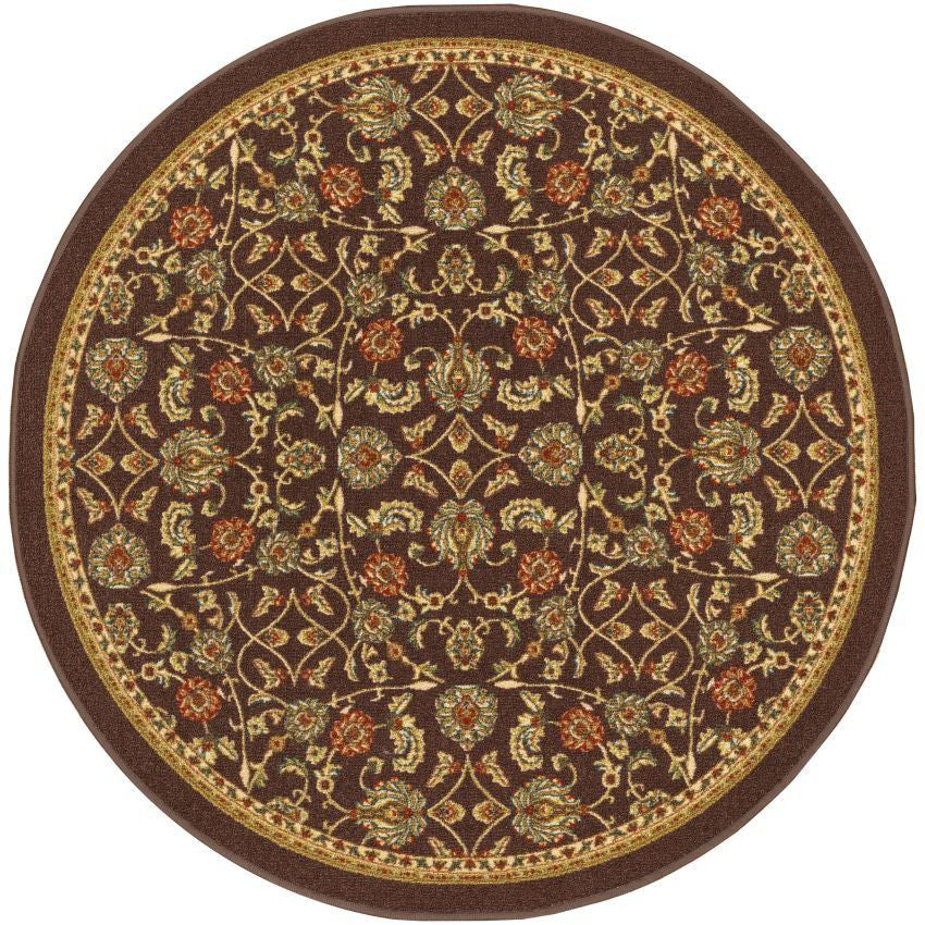 Tabriz Brown Non Slip Washable Rug