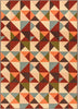 Vector Red Geometric Non Slip Washable Rug