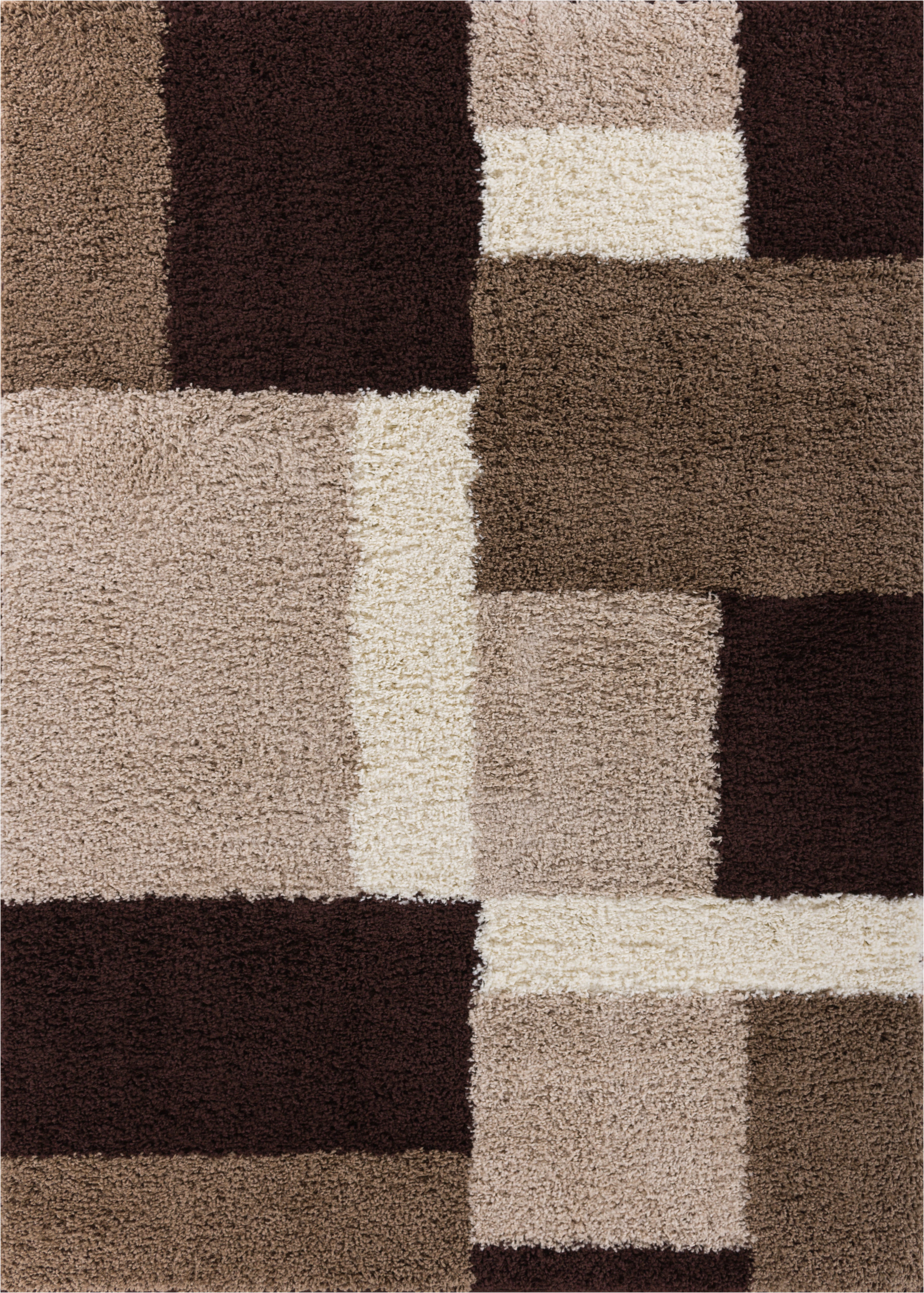 Cubes Beige Brown Modern Geo Rug