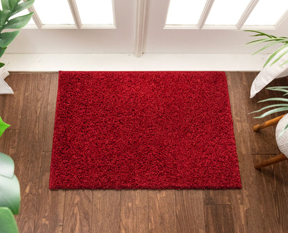 Plain Red Solid Rug