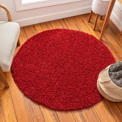 Plain Red Solid Rug