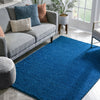 Plain Dark Blue Modern Solid Rug