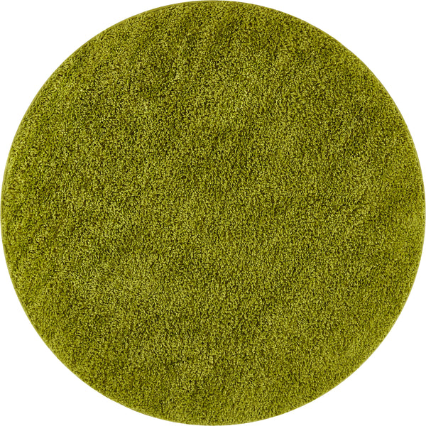 Plain Green Solid Round Rug