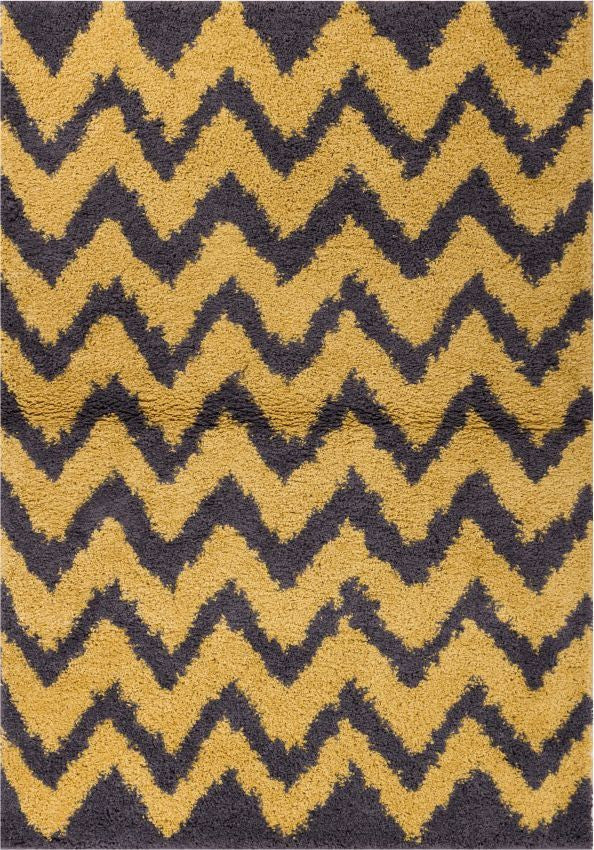 Passion Chevron Gold Grey Modern Rug