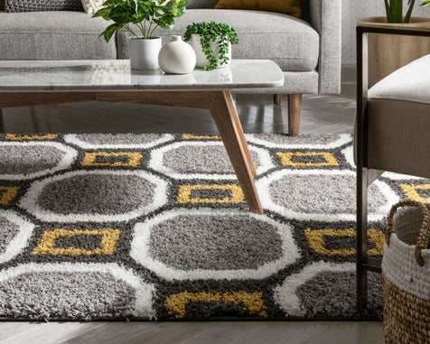 Tiergarten Helix Grey Gold Modern Rug