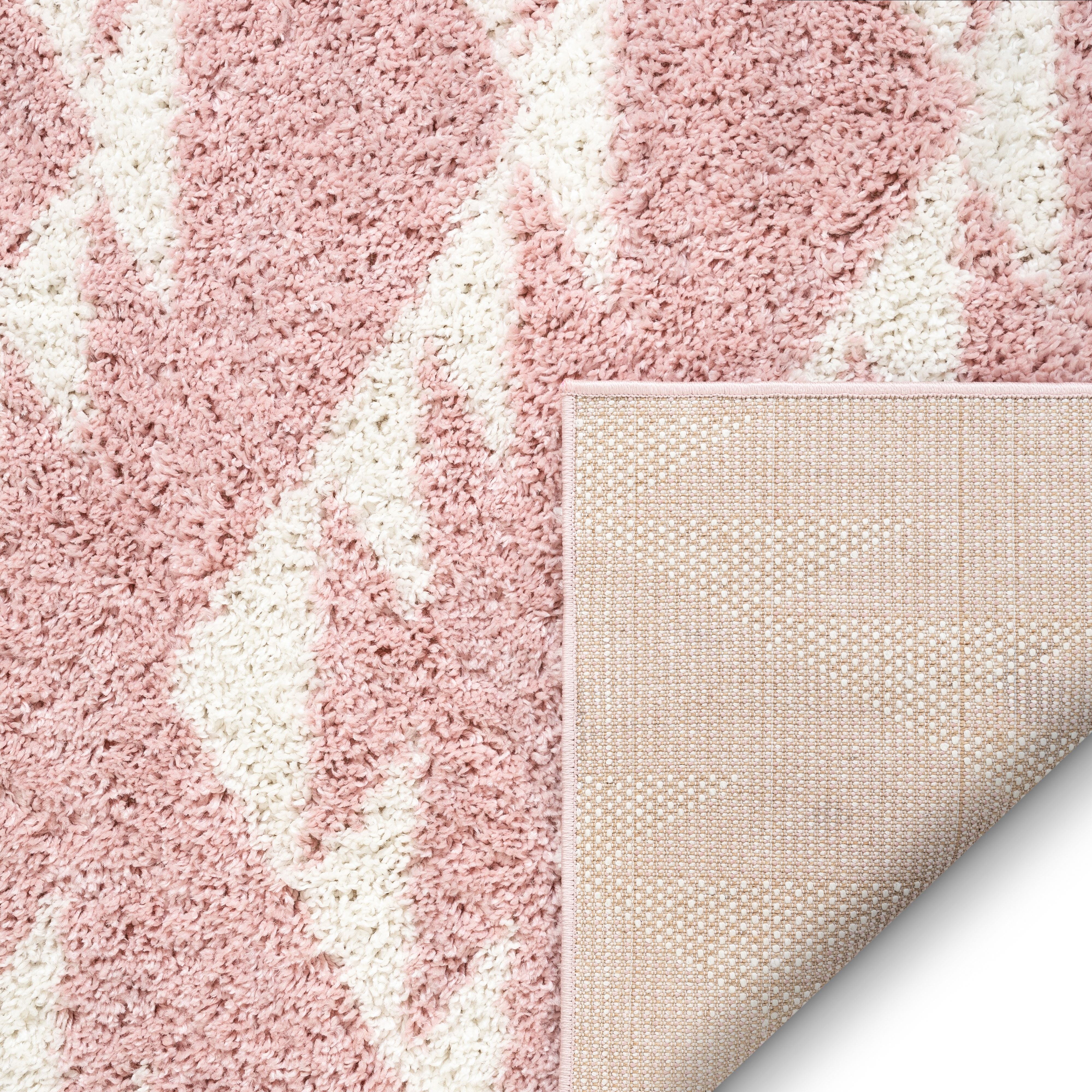 Edona Moroccan Tribal Pink Shag Rug