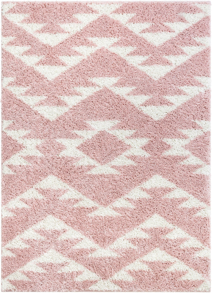 Edona Moroccan Tribal Pink Shag Rug