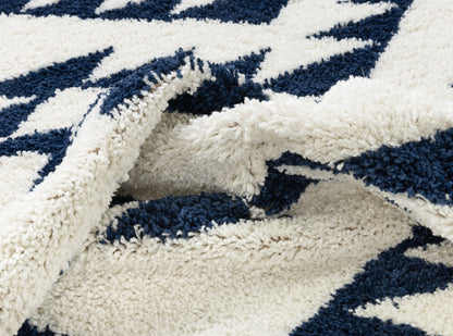 Edona Moroccan Tribal White Shag Rug