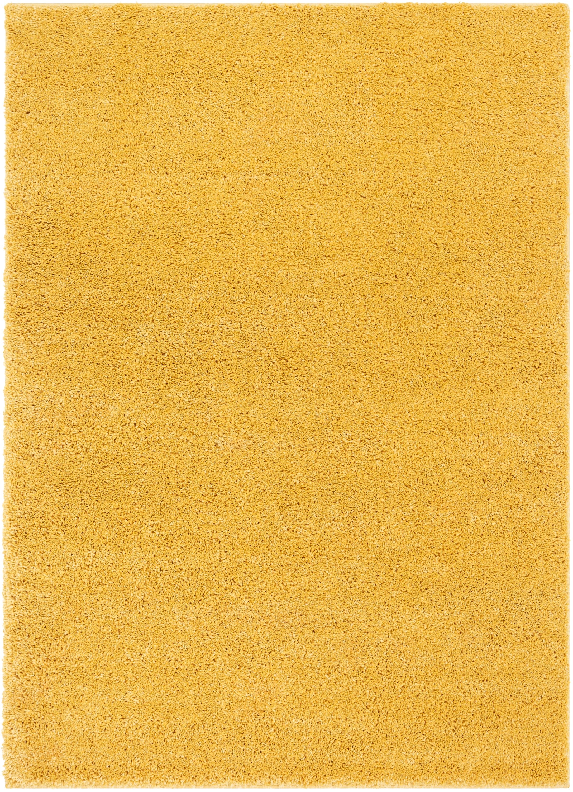 Piper Solid Modern Yellow Shag Rug