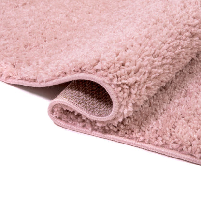 Piper Solid Pink Shag Rug