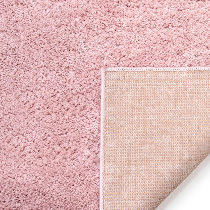 Piper Solid Pink Shag Rug