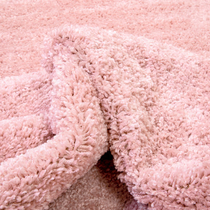 Piper Solid Pink Shag Rug