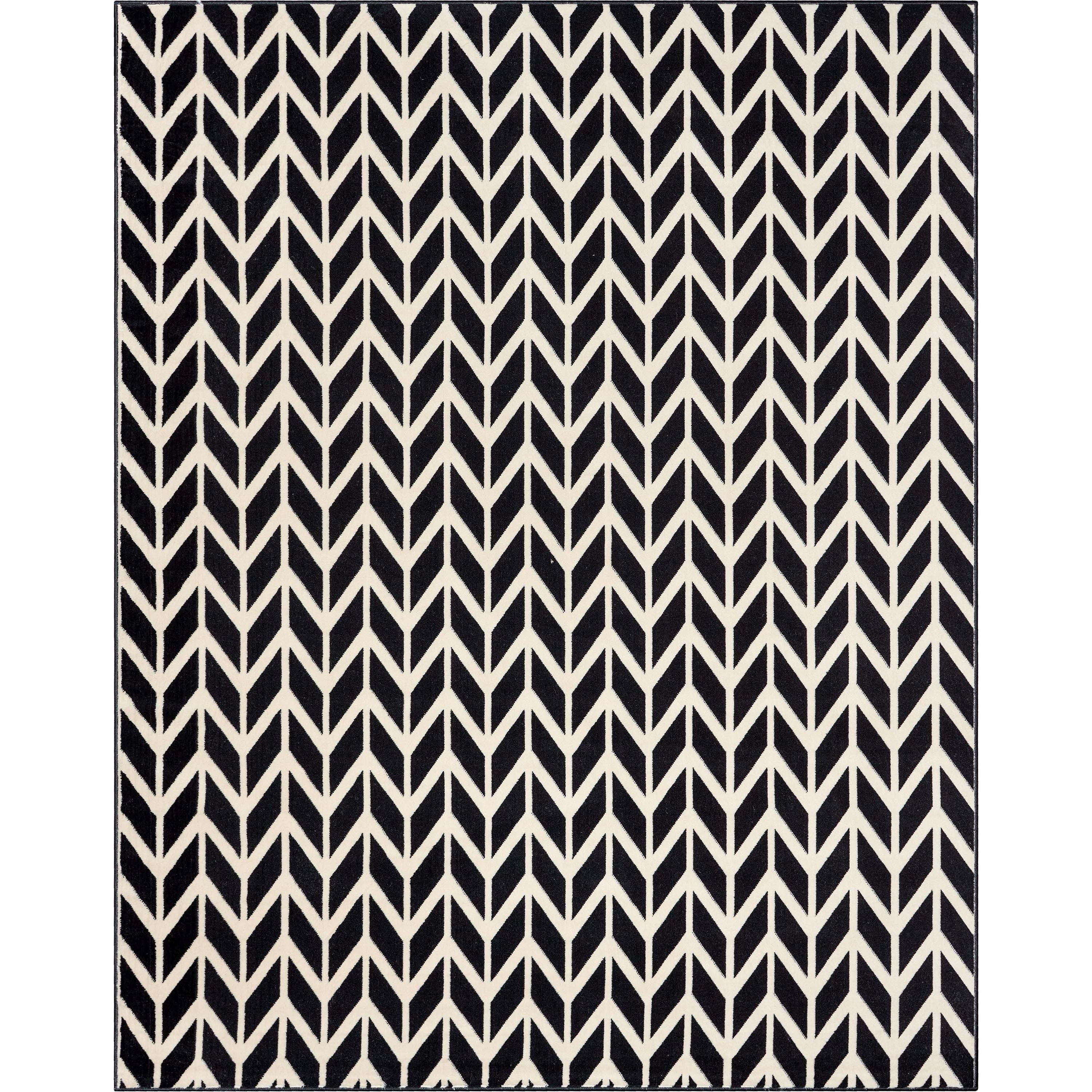 Bourban Chevron Black Modern Rug