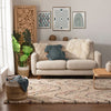 Macie Cream Abstract Wavy Stripes Shag Rug