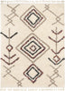Collette Ivory Tribal Nomadic Diamond Shag Rug By Chill Rugs 3'11" x 5'3"
