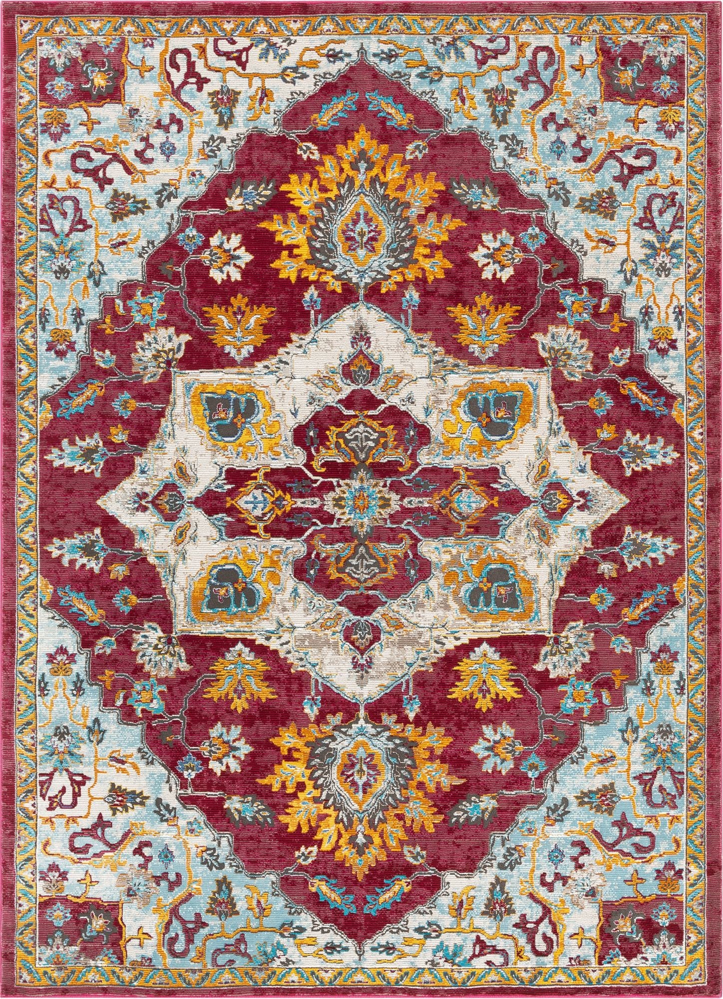 Ari Red Vintage Medallion Rug