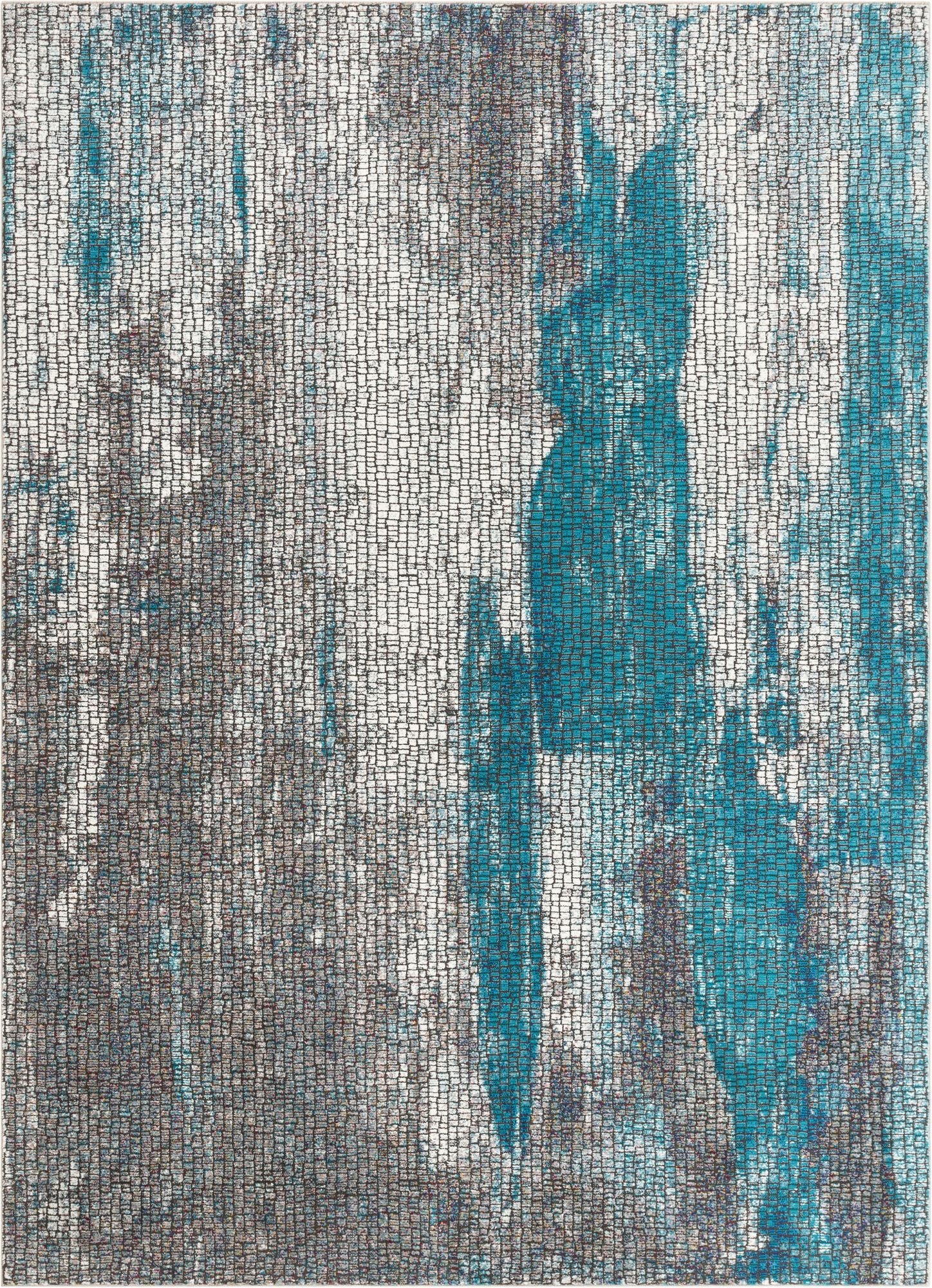 Sloane Blue Vintage Abstract Mosaic Rug