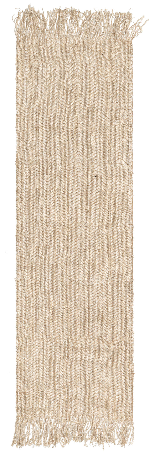 Lola Natural-Fiber 5' x 7'6" Chevron Natural Hand-Woven Chunky-Textured Rug