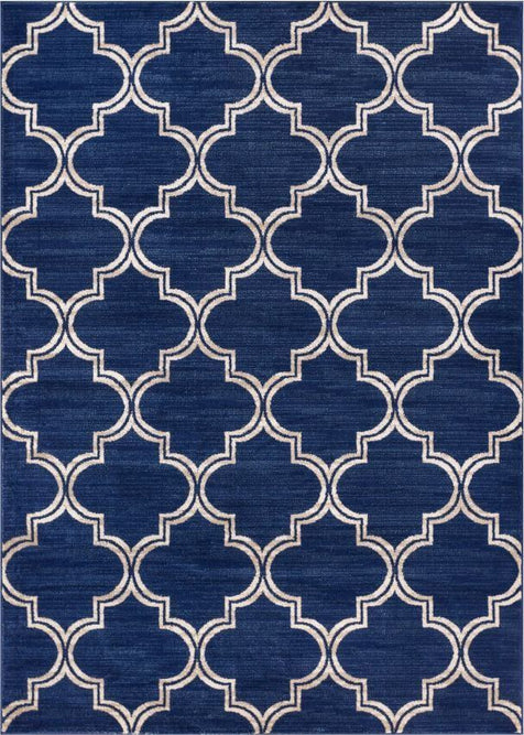 Jaclyn Blue Modern Moroccan Lattice Rug