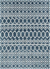 Hira Moroccan Trellis Geometric Blue High-Low Rug