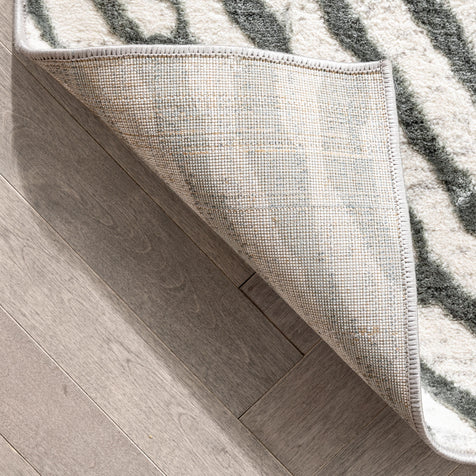 Asiya Modern Geometric Ivory High-Low Rug