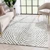Asiya Modern Geometric Ivory High-Low Rug
