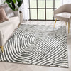 Asiya Modern Geometric Grey High-Low Rug