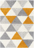 Reily Mid-Century Modern Geometric Triangle Pattern Yellow Shag Rug