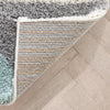 Reily Mid-Century Modern Geometric Triangle Pattern Light Blue Shag Rug
