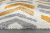 Kylar Nordic Chevron Pattern Yellow Shag Rug