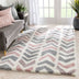 Kylar Nordic Chevron Pattern Pink Shag Rug
