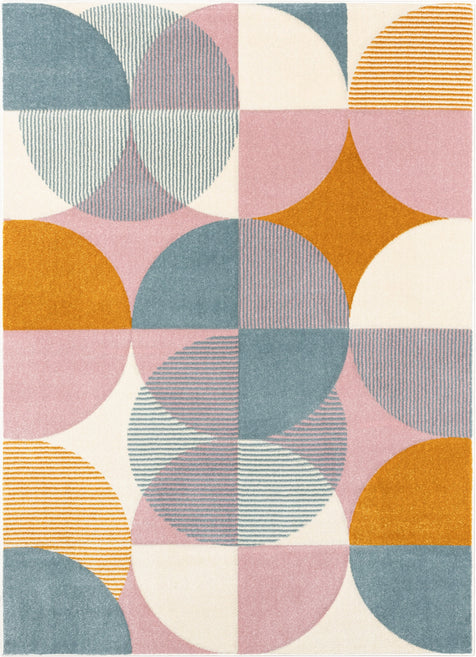 Landon Modern Geometric Ivory Multi Rug