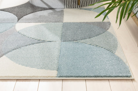Landon Modern Geometric Blue Rug