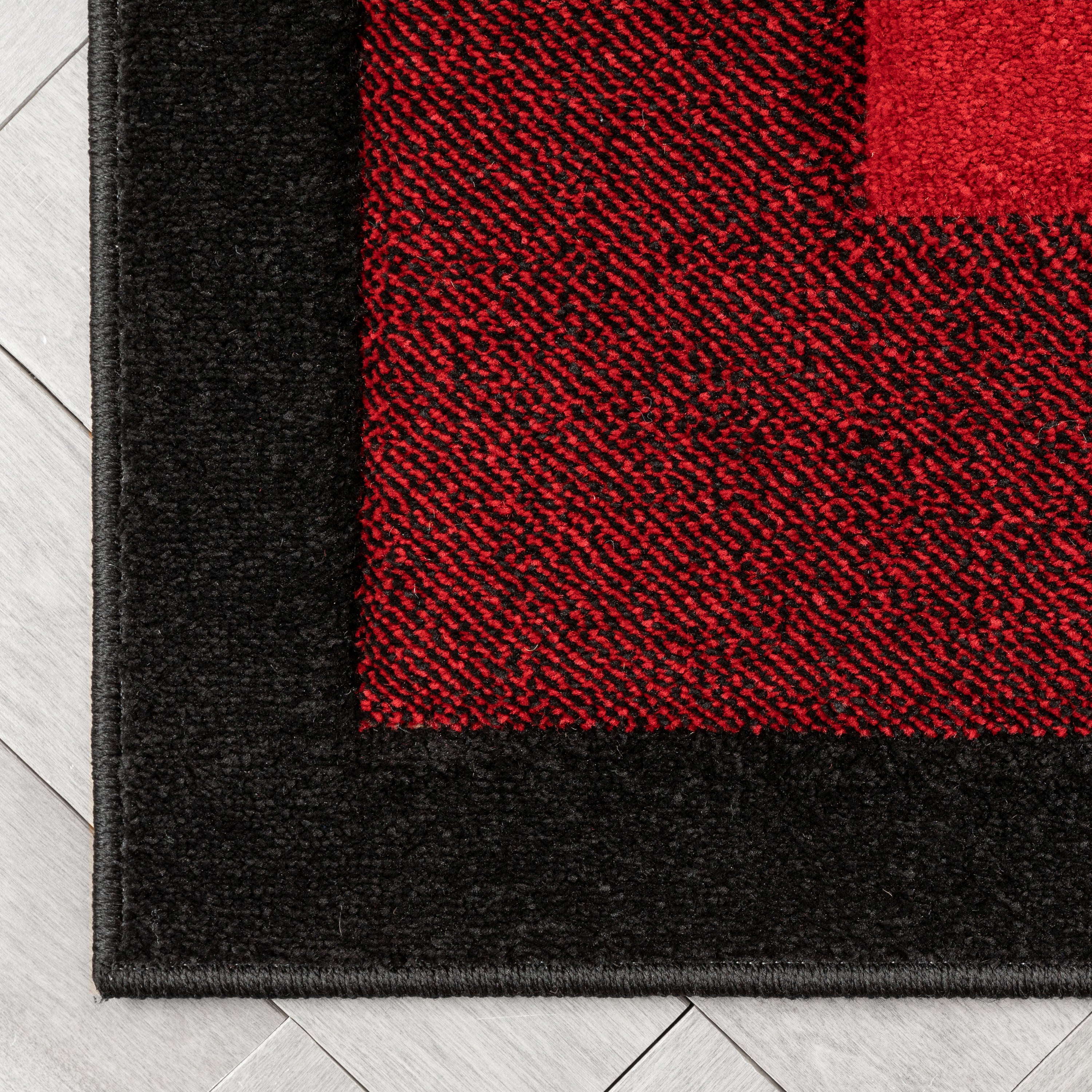 Arian Modern Border Pattern Red Rug